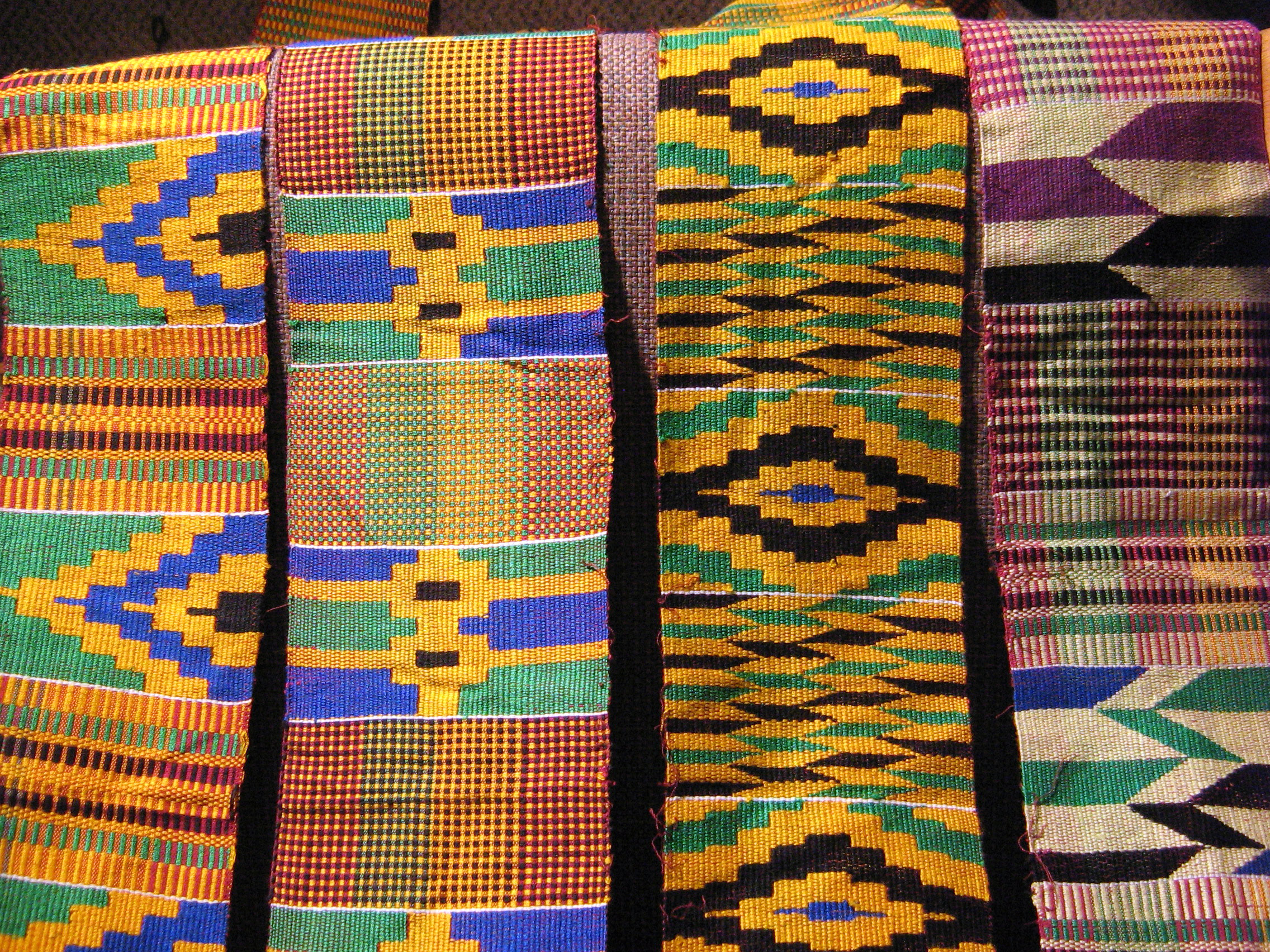 Image of Detail of a length of Kente cloth, Ashanti People, early